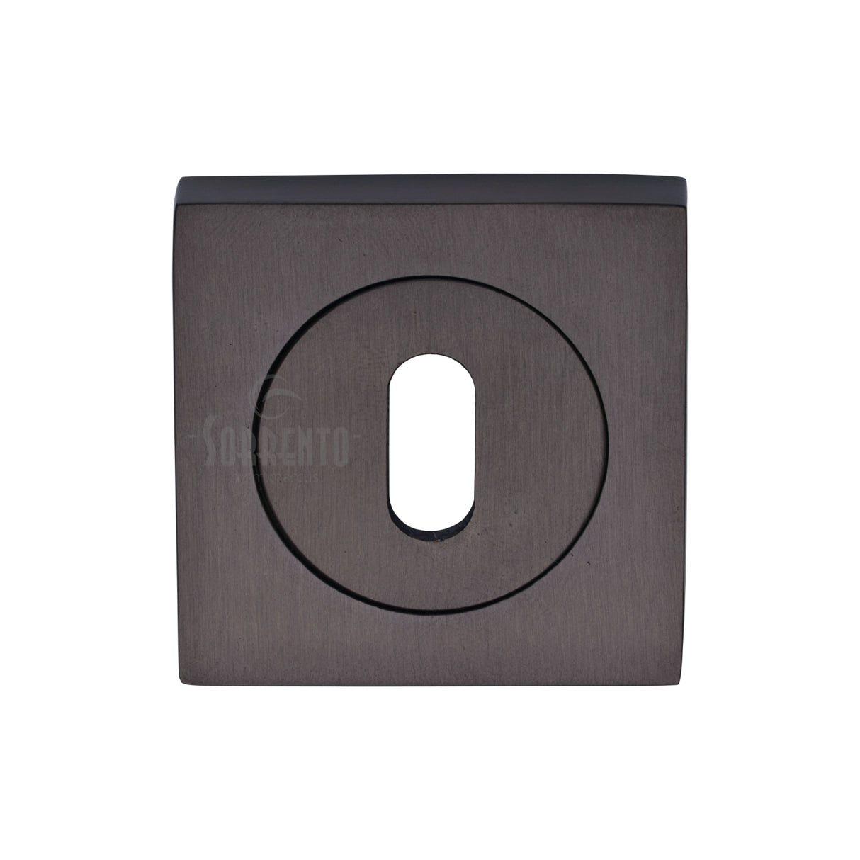 High quality image of the Sorrento Keyhole Square Escutcheon Matt Bronze on Zinc finish | Sku. SC-SQ0191-MBZ | available to order from Trade Door Handles.