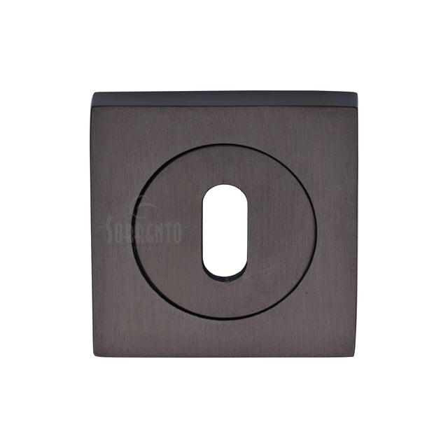 High quality image of the Sorrento Keyhole Square Escutcheon Matt Bronze on Zinc finish | Sku. SC-SQ0191-MBZ | available to order from Trade Door Handles.