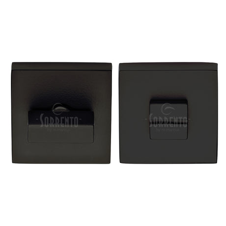 High quality image of the Sorrento Thumbturn & Emergency Release on Concealed Square Plate Matt Black Finish | Sku. SC-SQ4035-BLK | available to order from Trade Door Handles.