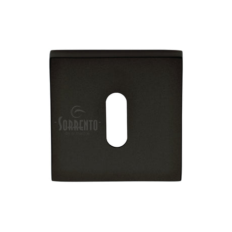 High quality image of the Sorrento Concealed Square Keyhole Escutcheon Matt Black finish | Sku. SC-SQ5002-BLK | available to order from Trade Door Handles.