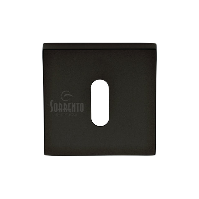 High quality image of the Sorrento Concealed Square Keyhole Escutcheon Matt Black finish | Sku. SC-SQ5002-BLK | available to order from Trade Door Handles.