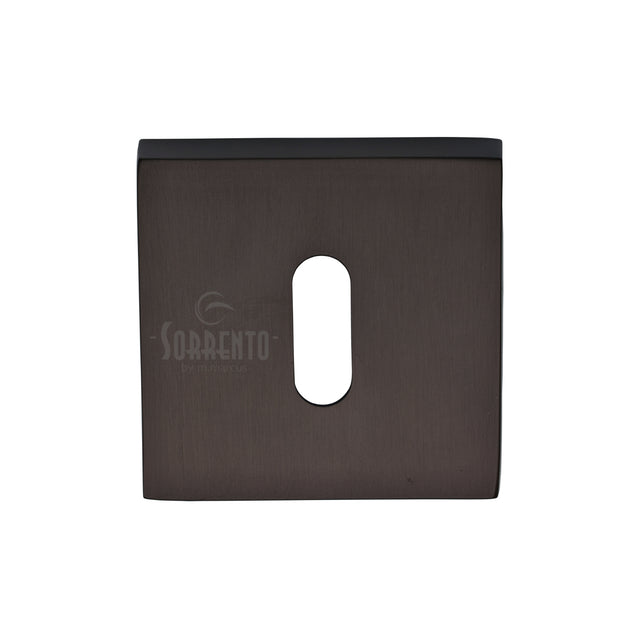 High quality image of the Sorrento Concealed Square Keyhole Escutcheon Matt Bronze on Zinc finish | Sku. SC-SQ5002-MBZ | available to order from Trade Door Handles.