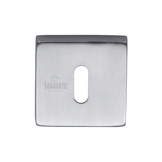 High quality image of Sorrento - Concealed Square Keyhole Escutcheon Satin Chrome Finish | Sku. sc-sq5002-sc | Trade Door Handles, Kendal.