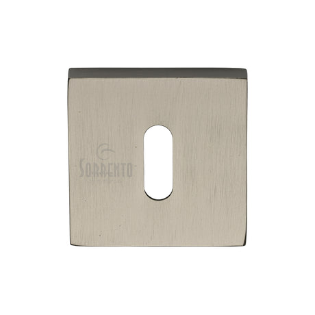 High quality image of the Sorrento Concealed Square Keyhole Escutcheon Satin Nickel on Zinc finish | Sku. SC-SQ5002-SNZ | available to order from Trade Door Handles.
