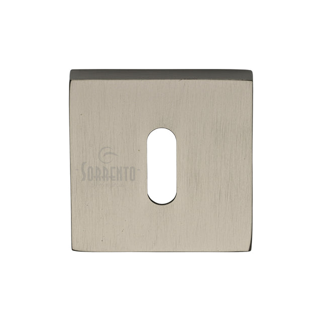 High quality image of the Sorrento Concealed Square Keyhole Escutcheon Satin Nickel on Zinc finish | Sku. SC-SQ5002-SNZ | available to order from Trade Door Handles.