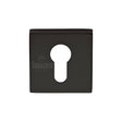 High quality image of the Sorrento Concealed Square Euro Escutcheon Matt Black finish | Sku. SC-SQ5004-BLK | available to order from Trade Door Handles.