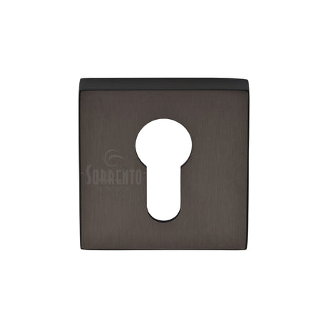 High quality image of the Sorrento Concealed Square Euro Escutcheon Matt Bronze on Zinc finish | Sku. SC-SQ5004-MBZ | available to order from Trade Door Handles.