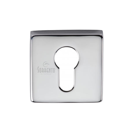 High quality image of Sorrento - Concealed Square Euro Escutcheon Polished Chrome Finish | Sku. sc-sq5004-pc | Trade Door Handles, Kendal.