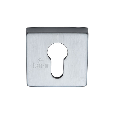 High quality image of Sorrento - Concealed Square Euro Escutcheon Satin Chrome Finish | Sku. sc-sq5004-sc | Trade Door Handles, Kendal.
