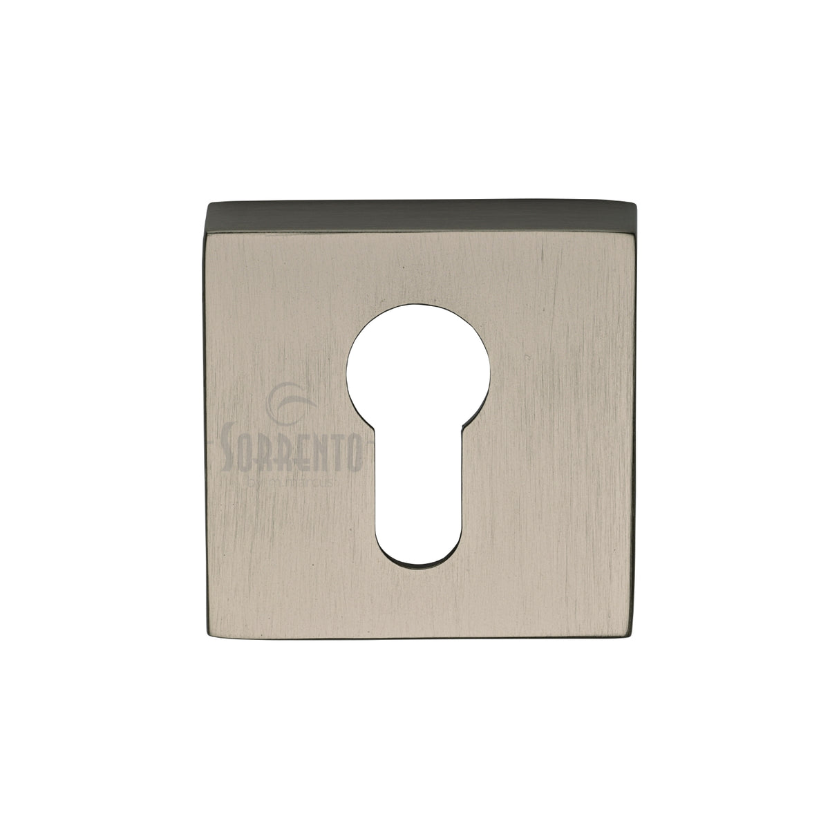 High quality image of the Sorrento Concealed Square Euro Escutcheon Satin Nickel on Zinc finish | Sku. SC-SQ5004-SNZ | available to order from Trade Door Handles.