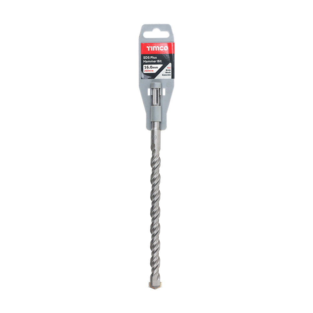 This is an image of Timco - SDS Plus Hammer Bit 16.0 x 260 (1 Each Clip) SDS16260