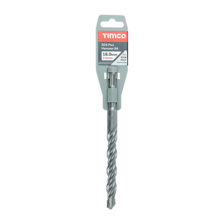 This is an image of Timco - SDS Plus Hammer Bit 18.0 x 210 (1 Each Clip) SDS18210