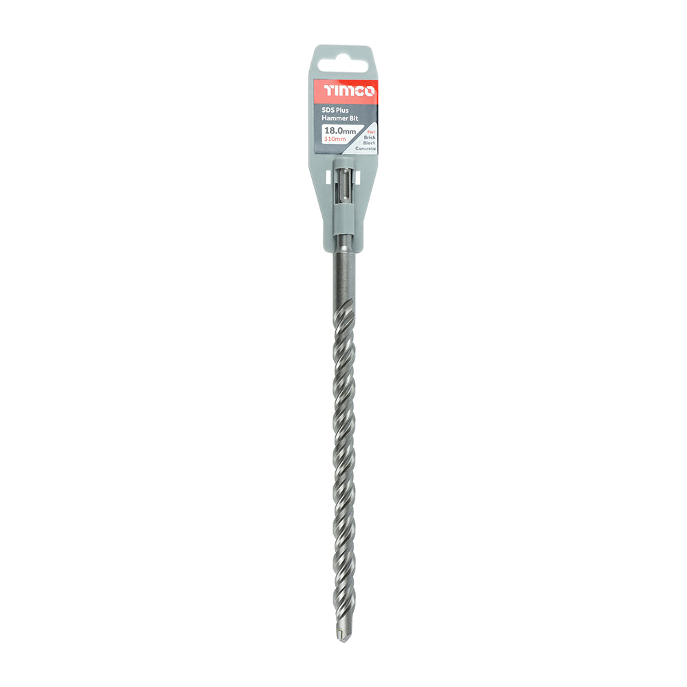 This is an image of Timco - SDS Plus Hammer Bit 18.0 x 310 (1 Each Clip) SDS18310