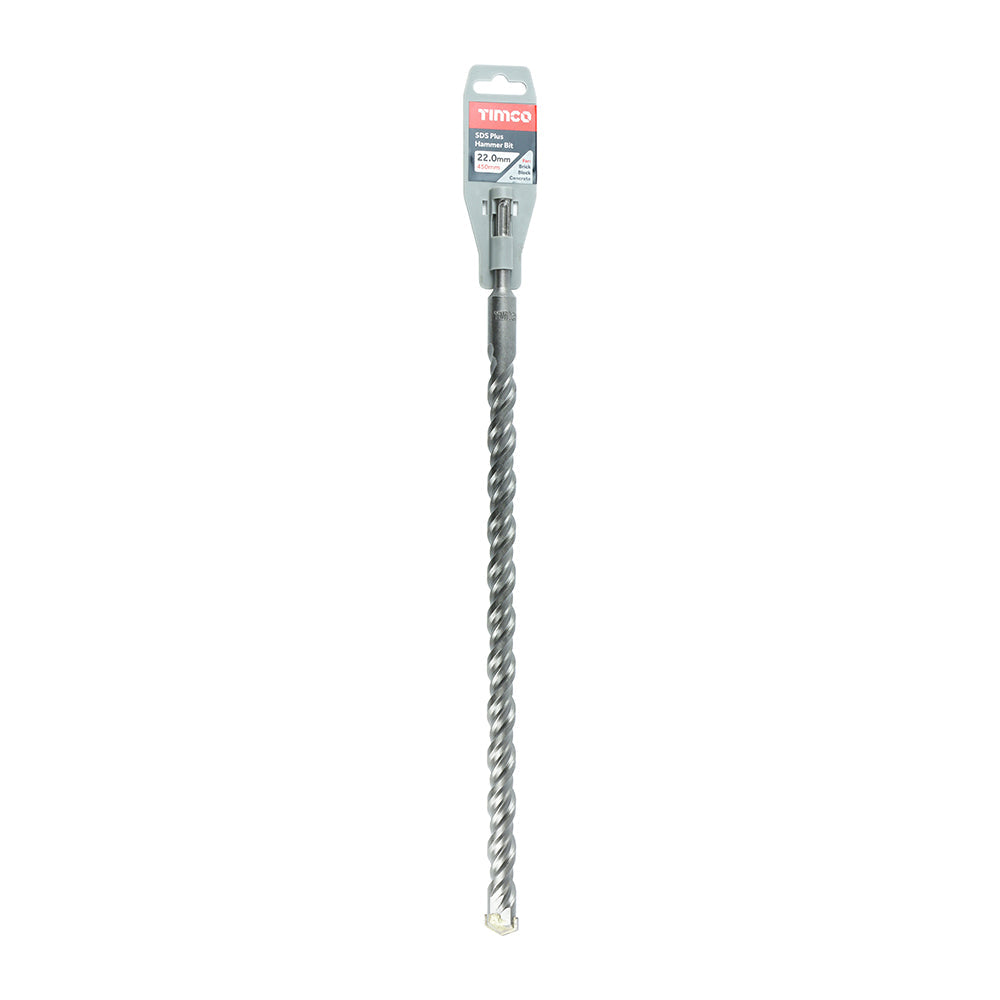 This is an image of Timco - SDS Plus Hammer Bit 22.0 x 450 (1 Each Clip) SDS22450