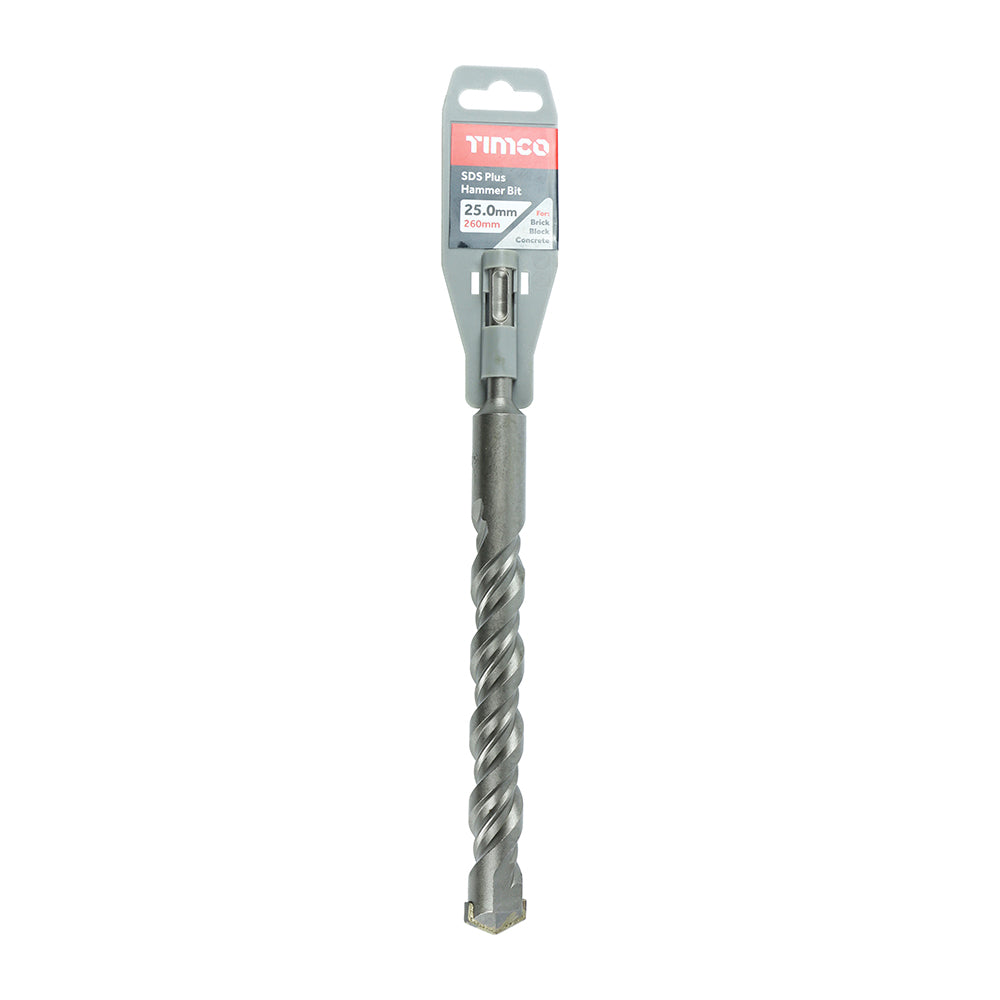 This is an image of Timco - SDS Plus Hammer Bit 25.0 x 260 (1 Each Clip) SDS25260