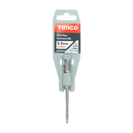 This is an image of Timco - SDS Plus Hammer Bit 5.5 x 110 (1 Each Clip) SDS55110