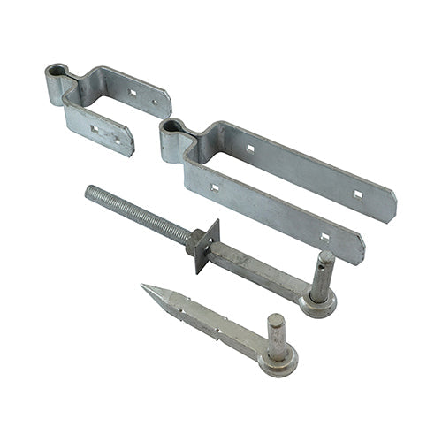 This is an image of Timco - Standard Double Strap Hinge Set - Hot Dipped Galvanised 600mm (1 Each Plain Bag) SFH600G