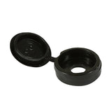 This is an image of Timco - Hinged Screw Caps - Small - Black To fit 3.0 to 4.5 Screw - (100 PCS TIMpac) SHCCBLACKP