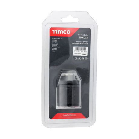 This is an image of Timco - Single Handed Keyless Chuck 1/2" (1 Each Blister Pack) SHKC13