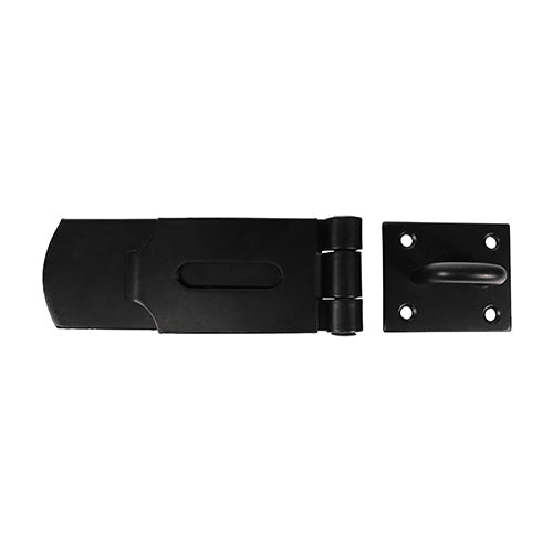 This is an image of Timco - Swivel Pattern Hasp & Staple - Heavy Duty - Black 8" (1 Each Plain Bag) SHS8BB