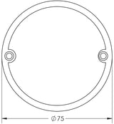 Technical drawing of of Frelan - Stainless Steel Baby Change Symbol 75mm Satin Anodised Aluminium Sku. JS107SAA