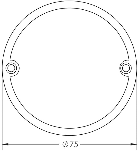 Technical drawing of of Frelan - Stainless Steel Automatic Fire Door Keep Clear 75mm Polished Brass Sku. JS110PB