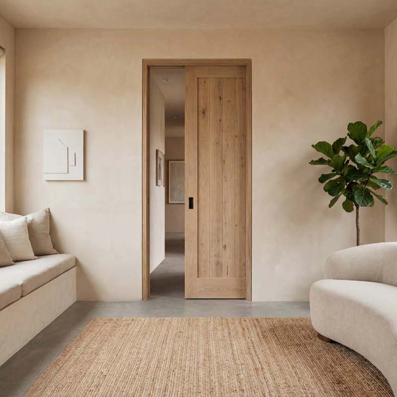 Single pocket door kit sliding track and hanger detail