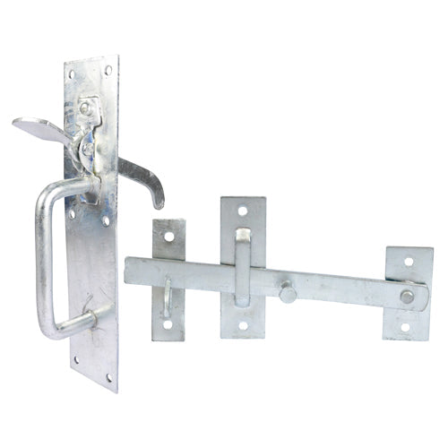 This is an image of Timco - Suffolk Latch - Medium Duty - Hot Dipped Galvanised 205 x 45mm (1 Each TIMbag) SLMGP