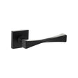 Quality image of Senza Pari Guido Lever Door Handle on Flush Square Rose - Matt Black | Sku. sp190mb | available from Trade Door Handles.