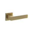 Quality image of Senza Pari Panetti Lever Door Handle on Flush Square Rose - Satin Brass | Sku. sp217sb | available from Trade Door Handles.