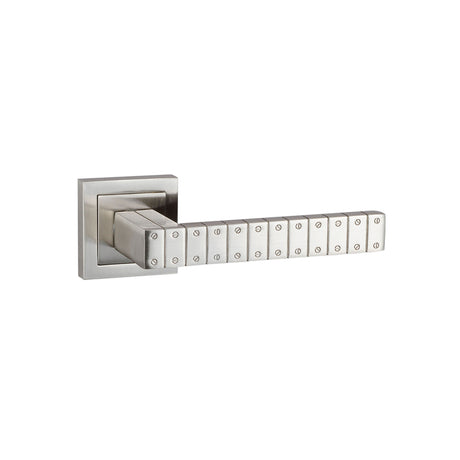 Quality image of Senza Pari Bianca Lever Door Handle on Square Rose - Satin Nickel | Sku. spc193sn | available from Trade Door Handles.
