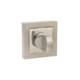 Quality image of Senza Pari WC Turn and Release on Square Rose - Satin Nickel/Polished Nickel | Sku. spcwcsnnp | available from Trade Door Handles.