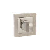 Quality image of Senza Pari WC Turn and Release on Square Rose - Satin Nickel/Polished Nickel | Sku. spcwcsnnp | available from Trade Door Handles.