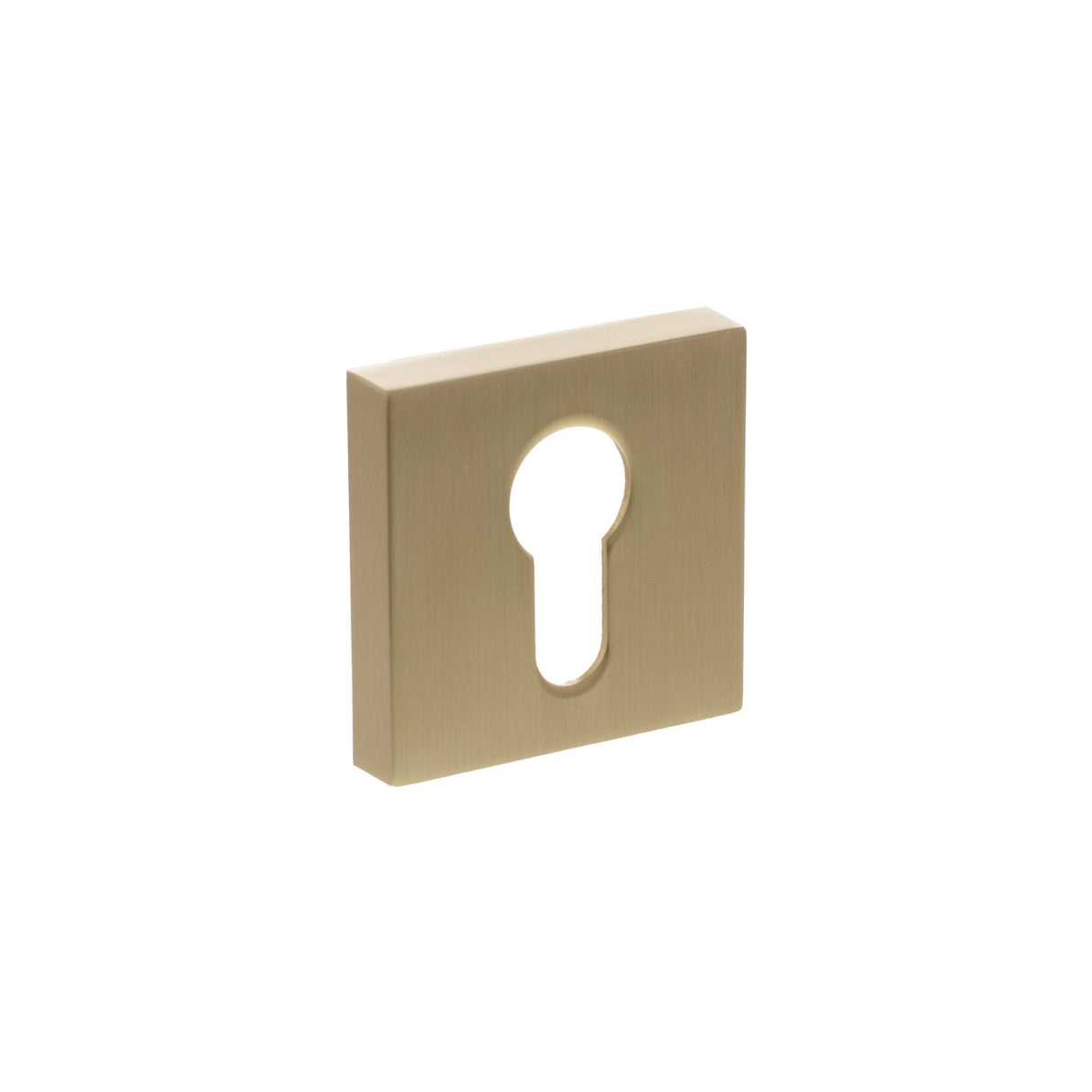 Quality image of Senza Pari Euro Escutcheons on Minimal Square Rose - Satin Brass | Sku. spescesb | available from Trade Door Handles.