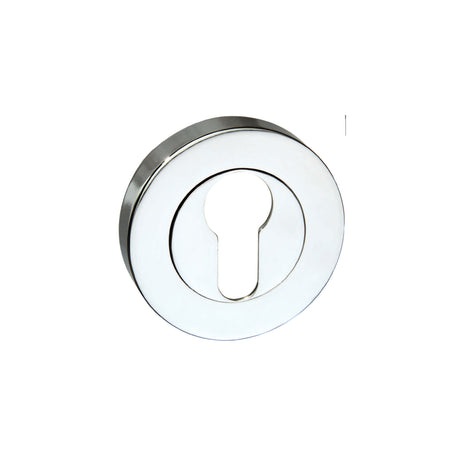 Quality image of Senza Pari Euro Escutcheons on Round Rose - Polished Chrome | Sku. spmescecp | available from Trade Door Handles.