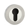 Quality image of Senza Pari Euro Escutcheons on Round Rose - Satin Nickel/Nickel Plate | Sku. spmescesnnp | available from Trade Door Handles.