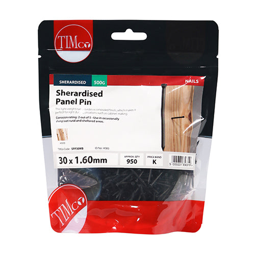 This is an image of Timco - Panel Pins - Sherardised 30 x 1.60mm (0.5 Kg TIMbag) SPP30MB