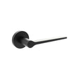 Quality image of Senza Pari Laviano Lever Door Handle on Minimal Round Rose - Matt Black | Sku. spr180mb | available from Trade Door Handles.