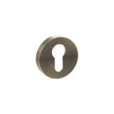 Quality image of Senza Pari Euro Escutcheons on Minimal Round Rose - Antique Brass | Sku. spresceab | available from Trade Door Handles.