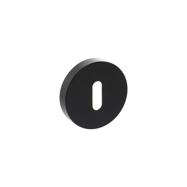 Quality image of Senza Pari Key Escutcheons on Minimal Round Rose - Matt Black | Sku. spresckmb | available from Trade Door Handles.