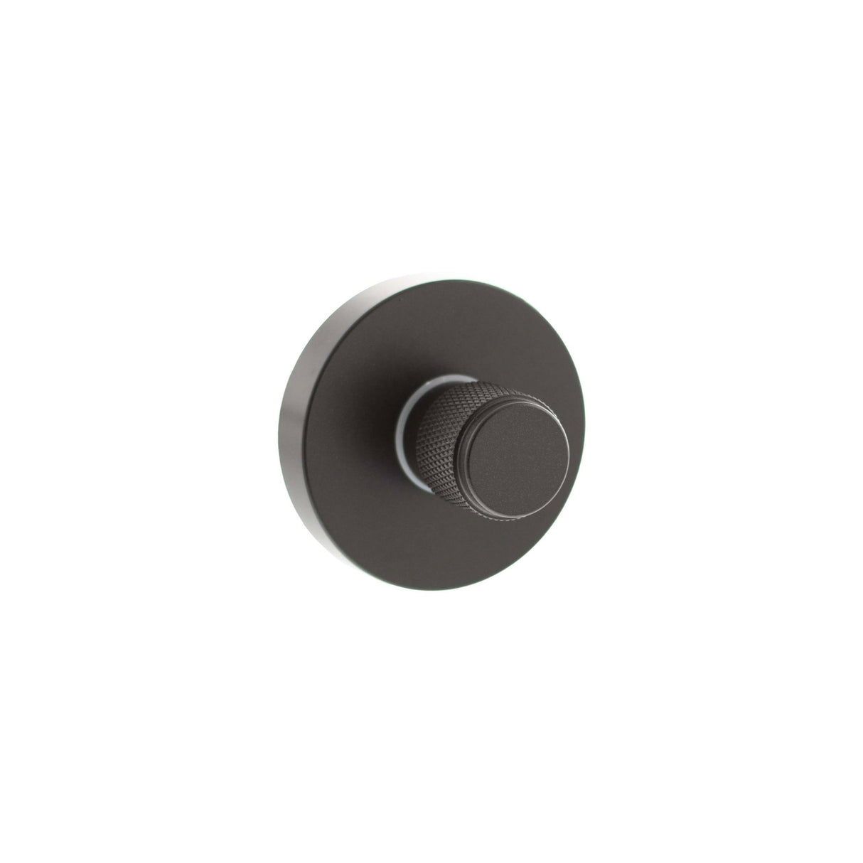 Quality image of Senza Pari Knurled WC Turn and Release on Minimal Round Rose - Urban Dark Bronze | Sku. sprkwcudb | available from Trade Door Handles.
