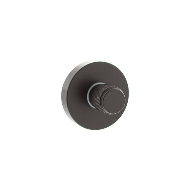 Quality image of Senza Pari Knurled WC Turn and Release on Minimal Round Rose - Urban Dark Bronze | Sku. sprkwcudb | available from Trade Door Handles.