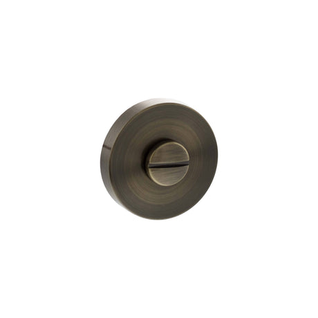 Quality image of Senza Pari Linear WC Turn and Release on Minimal Round Rose - Antique Brass | Sku. sprlwcab | available from Trade Door Handles.