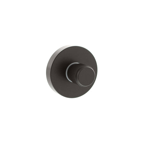 Quality image of Senza Pari Linear WC Turn and Release on Minimal Round Rose - Urban Dark Bronze | Sku. sprlwcudb | available from Trade Door Handles.