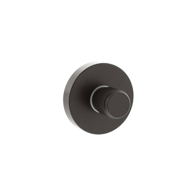 Quality image of Senza Pari Linear WC Turn and Release on Minimal Round Rose - Urban Dark Bronze | Sku. sprlwcudb | available from Trade Door Handles.