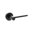 Quality image of Senza Pari Darrio Lever Door Handle on Round Rose - Matt Black | Sku. spro218mb | available from Trade Door Handles.