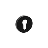 Quality image of Senza Pari Euro Escutcheons on Round Rose - Matt Black | Sku. sproescemb | available from Trade Door Handles.