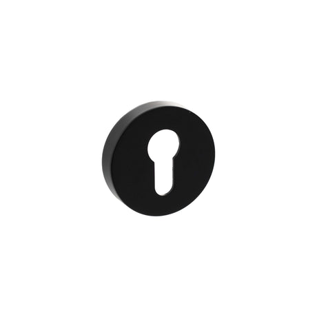 Quality image of Senza Pari Euro Escutcheons on Round Rose - Matt Black | Sku. sproescemb | available from Trade Door Handles.