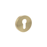 Quality image of Senza Pari Euro Escutcheons on Round Rose - Satin Brass | Sku. sproescesb | available from Trade Door Handles.