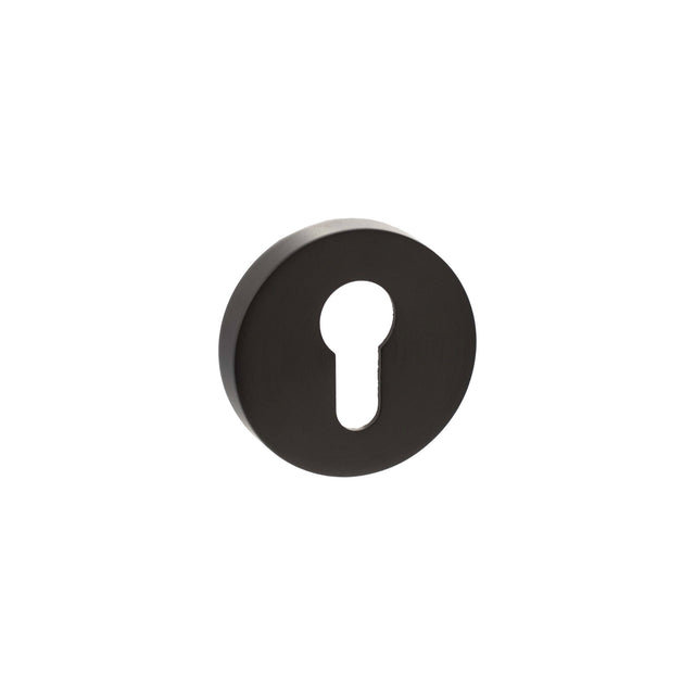 Quality image of Senza Pari Euro Escutcheons on Round Rose - Urban Dark Bronze | Sku. sproesceudb | available from Trade Door Handles.